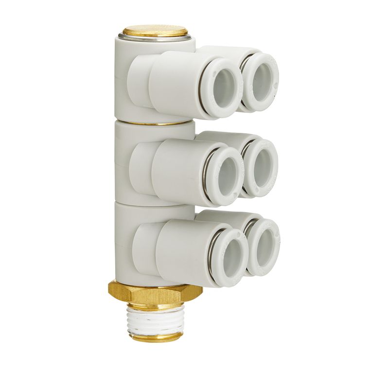 SMC KQ2ZT06-02AS トリプルブランチユニバーサルエルボ ねじ部黄銅 シールザイ