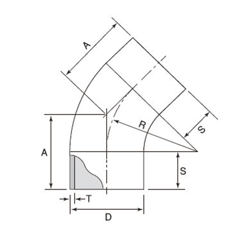 SUS304WD ^Cj[WCg 45°lbNtG{ (p)