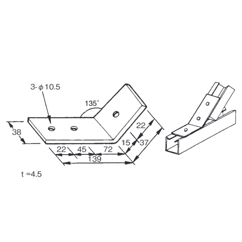 J-3-135° �n�C�t���[���p�[�c���p�ڑ��p