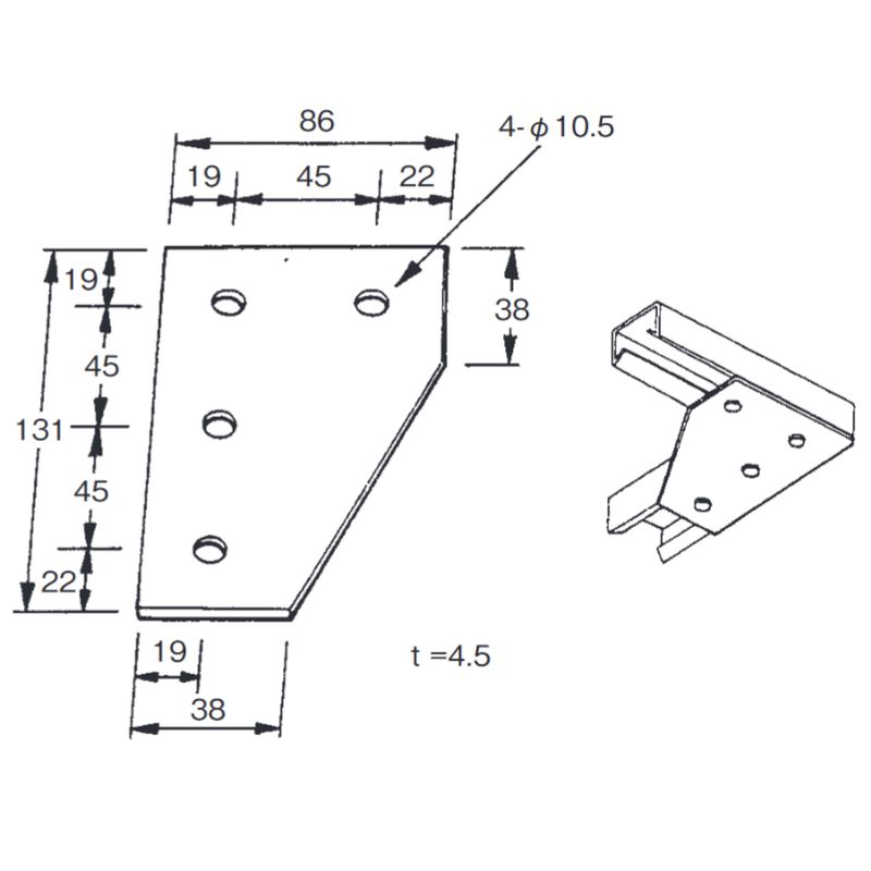 J-8 �n�C�t���[���p�[�c���ʒ��p�ڑ�