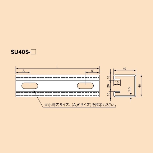 d@ SU40S-600 ZڃpCvnK[ SUS304(10.5x20)