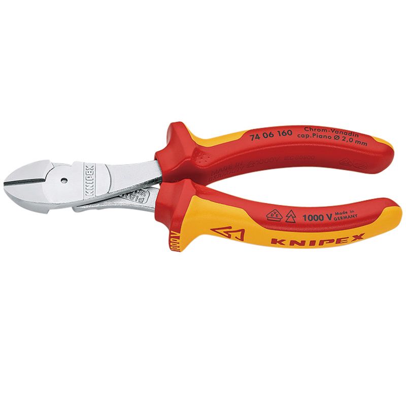 クニペックス(KNIPEX) 7406-160 絶縁強力斜ニッパー 1000V (SB)
