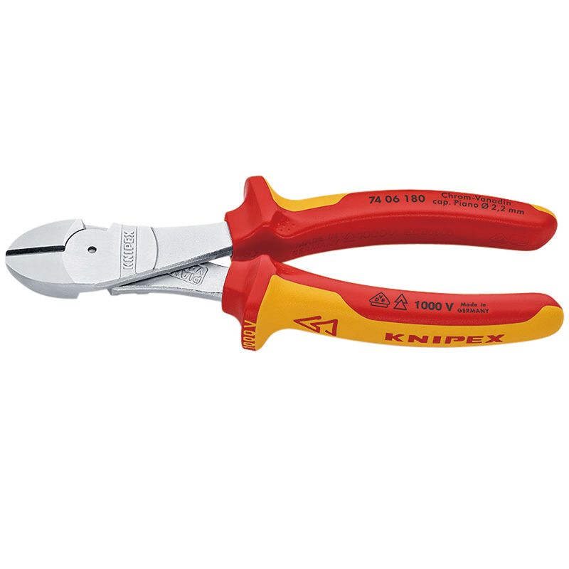 クニペックス(KNIPEX) 7406-180 絶縁強力斜ニッパー 1000V (SB)