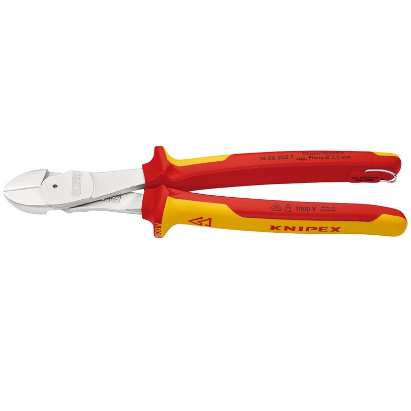 クニペックス(KNIPEX) 74 06 250 T 絶縁強力斜ニッパー 落下防止