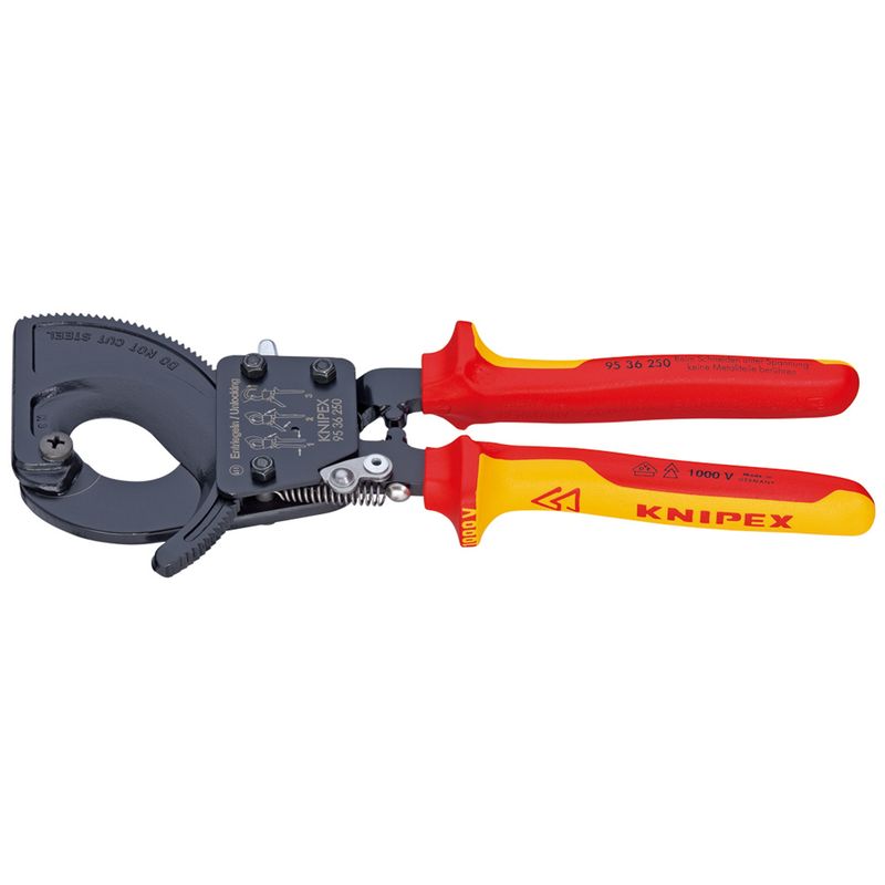 クニペックス(KNIPEX) 9536-250 絶縁ケーブルカッター 1000V(ラチェット式