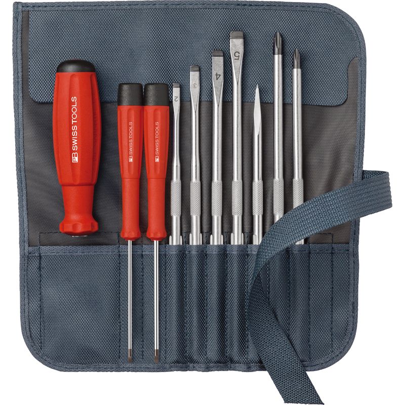 PB SWISS TOOLS 8218GY ���֎��h���C�o�[�Z�b�g 9�{�g �O���[