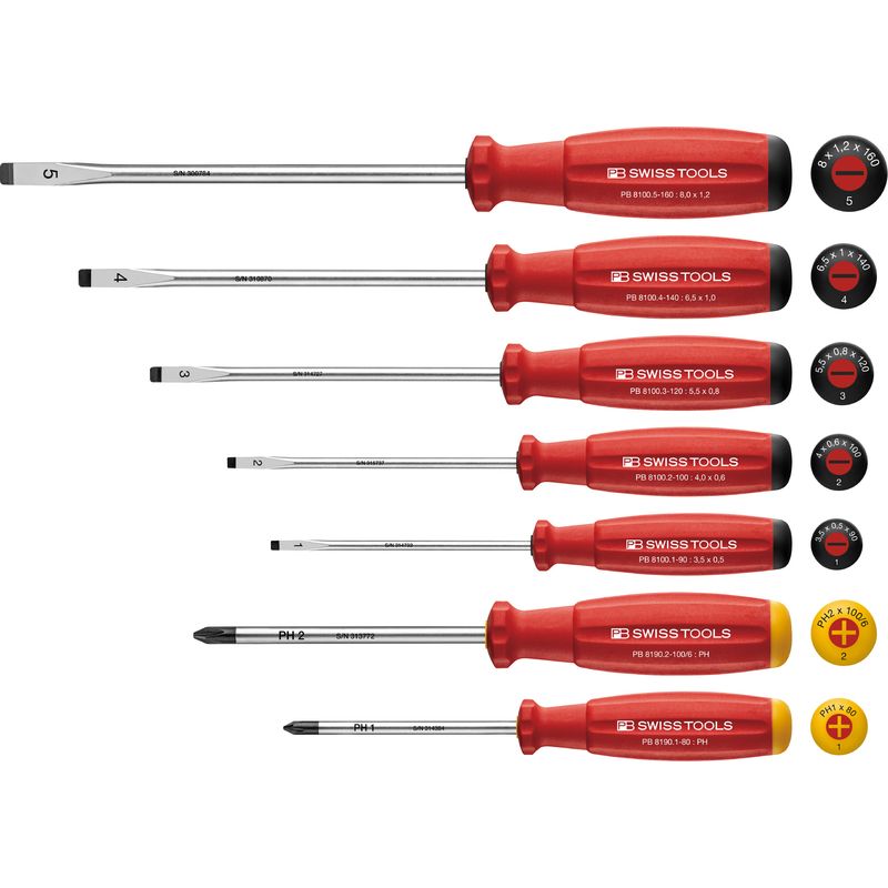 PB SWISS TOOLS 8251 7�{�g �X�C�X�O���b�v�h���C�o�[�Z�b�g